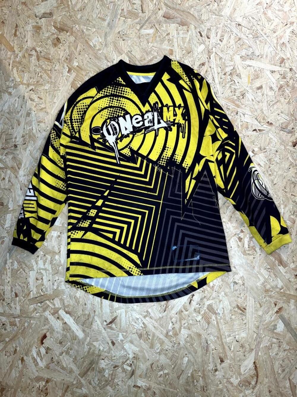 Oneal MX Motocross Jersey Mens Medium Yellow Black Long Sleeve Dirt Bike ATV